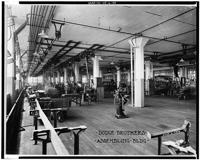 Dodge Hamtramck Plant ASSEMBLING BUILDING #1 INTERIOR VIEW WEST 1915