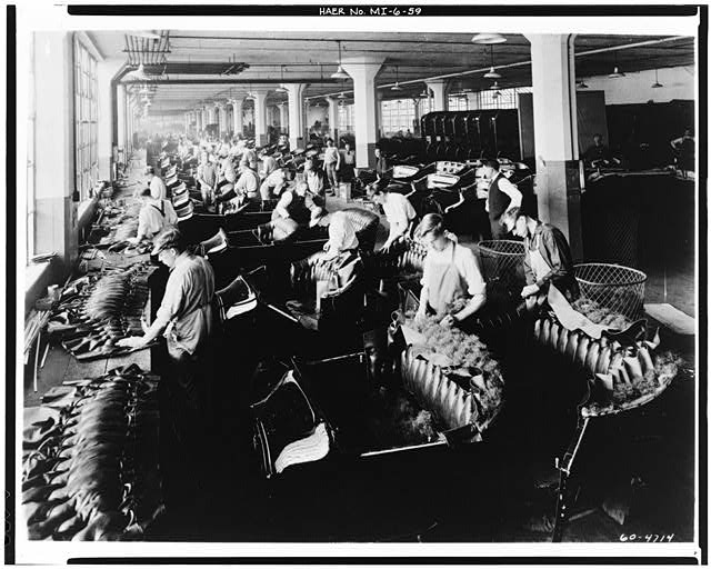 Dodge Hamtramck Plant ASSEMBLING BUILDING #1, UPHOLSTERY DEPT, VIEW WEST 1915