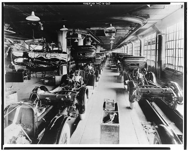 Dodge Hamtramck Plant ASSEMBLING BUILDING #1, BODY DROP, VIEW EAST 1915